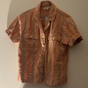 Madewell Orange Button Down Shirt